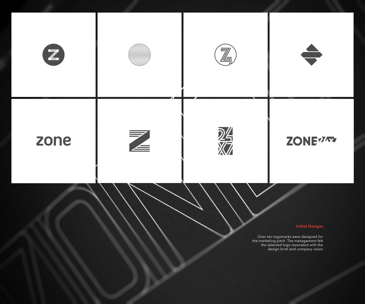 Zone24x7 Inc科技品牌vi設計 推翻稿件展示