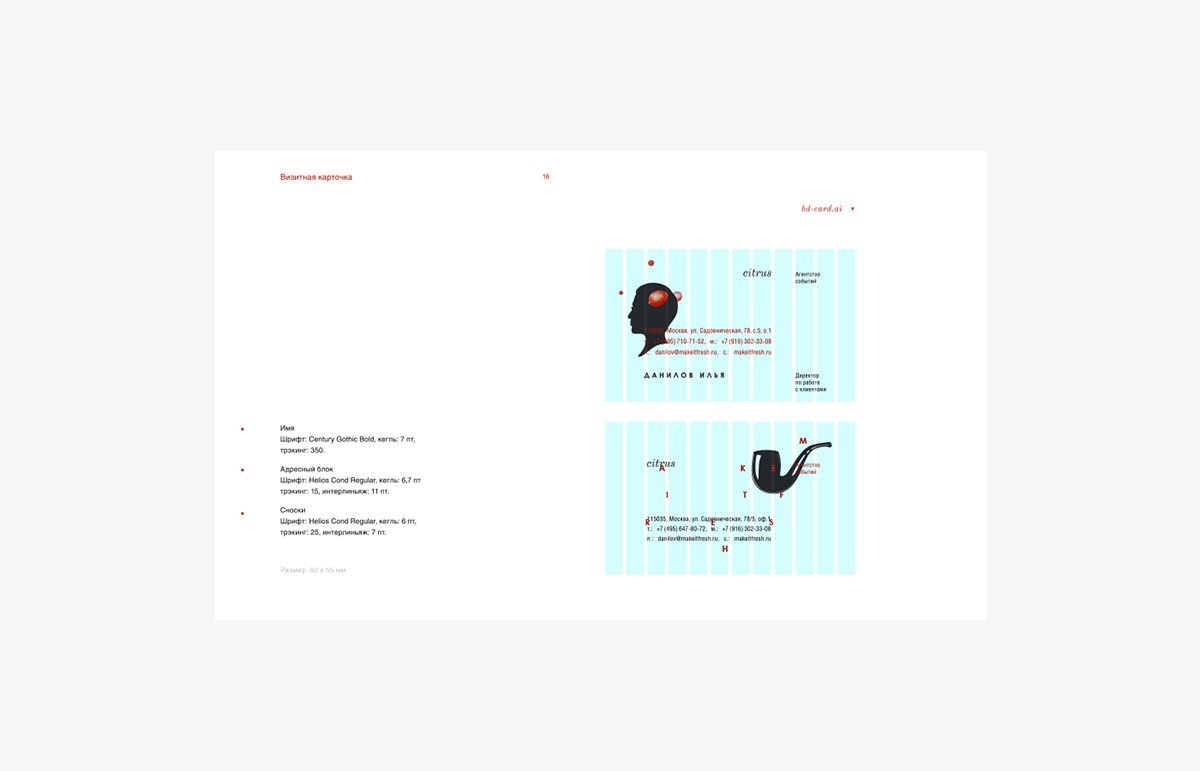 柑橘網站VI識別系統 名片設計