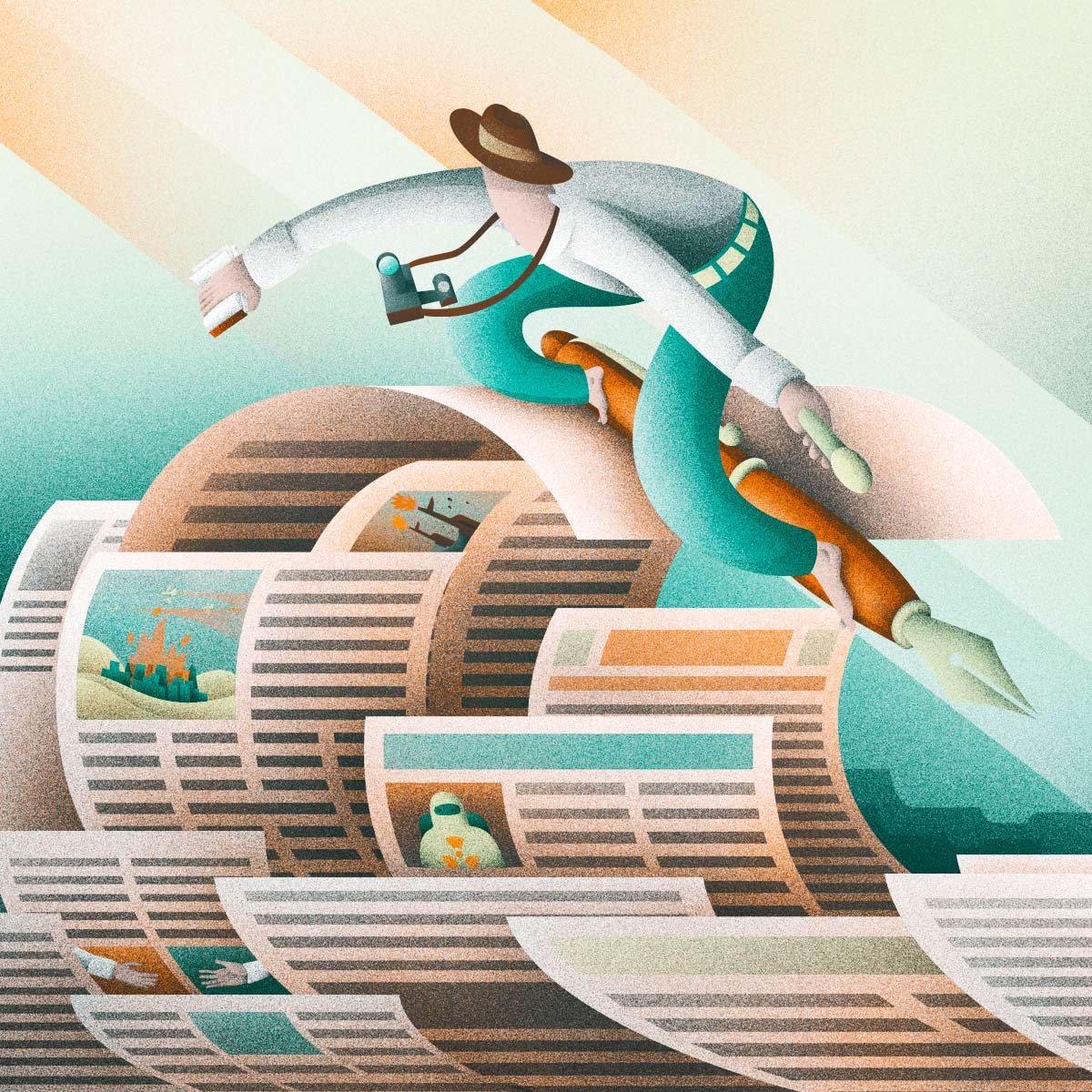 editorial美國報社VI設計形象之插畫設計 插畫形象設計