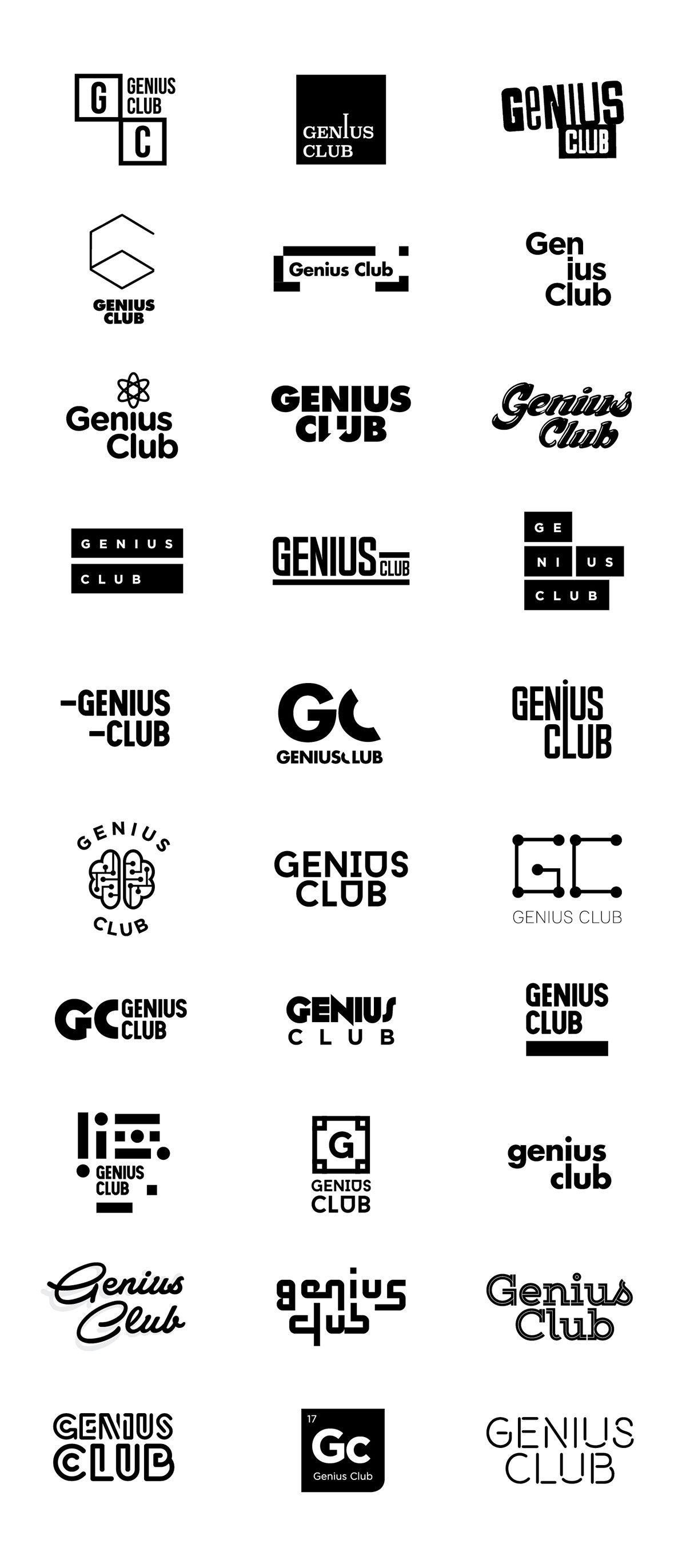 天才俱樂部VI設計 黑白標志設計