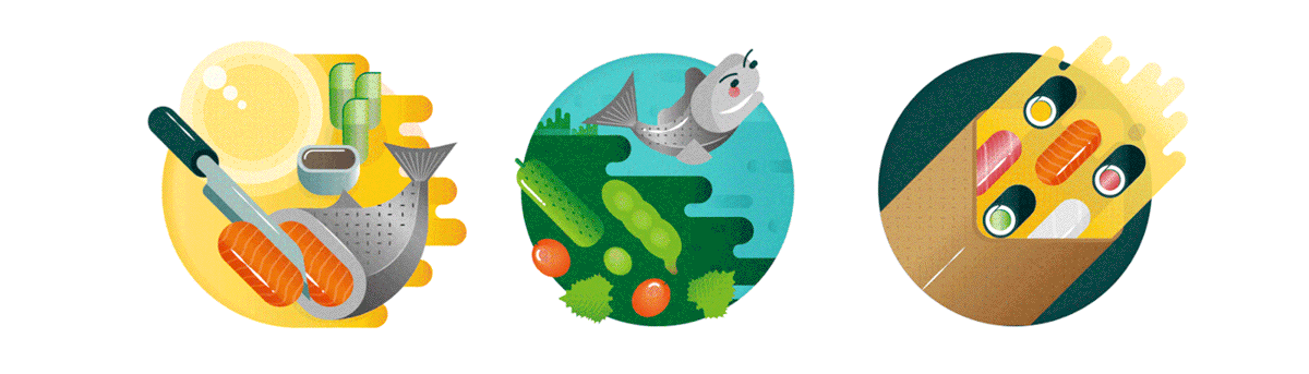 深圳VI設計 深圳VI策劃 IKU日本壽司店VI設計形象 圖標設計