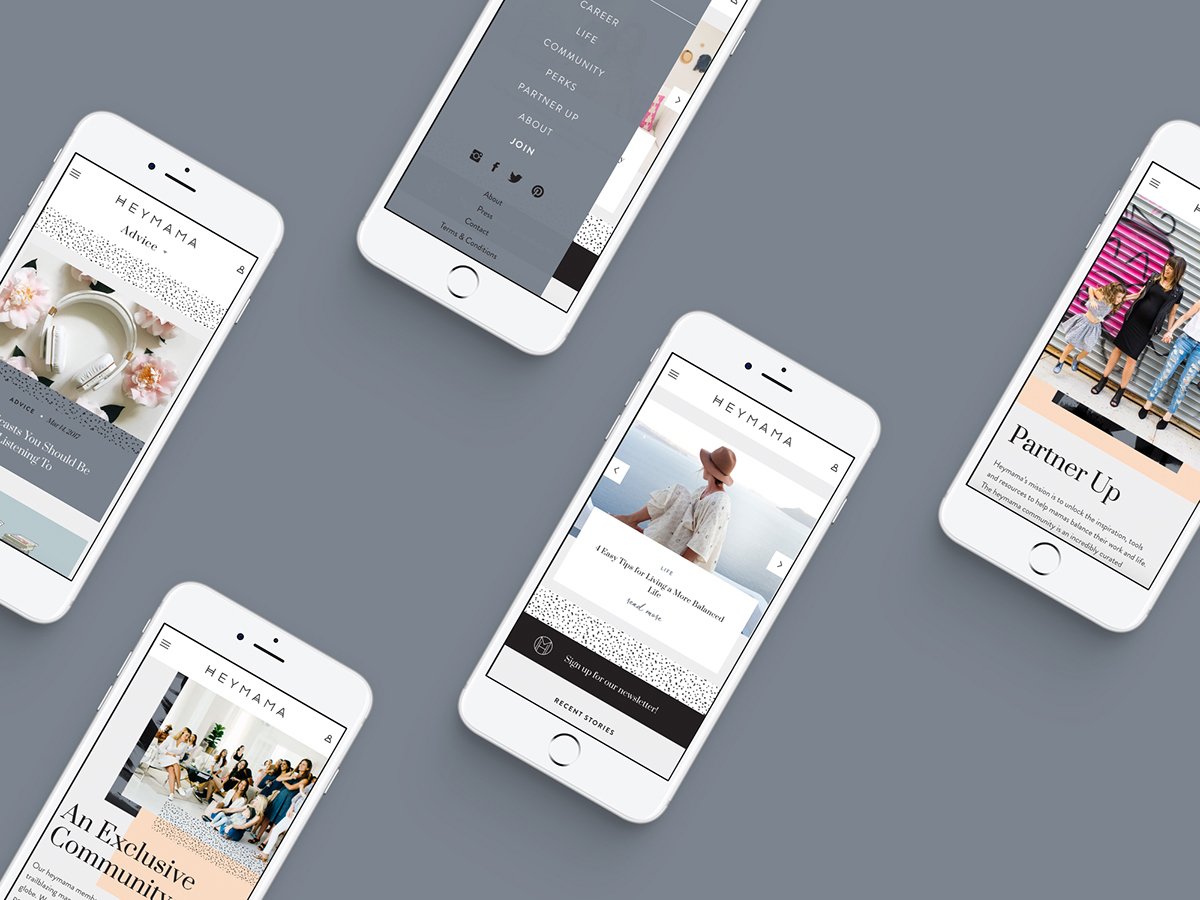 深圳VI設(shè)計(jì) 深圳VI策劃 HEYMAMA精品店VI設(shè)計(jì)形象 手機(jī)APP展示
