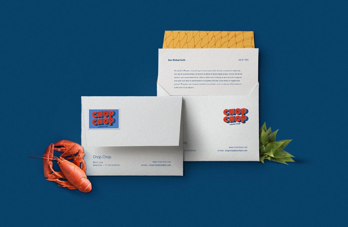 深圳VI設計 深圳VI策劃 劈斬龍蝦VI形象設計 信封設計