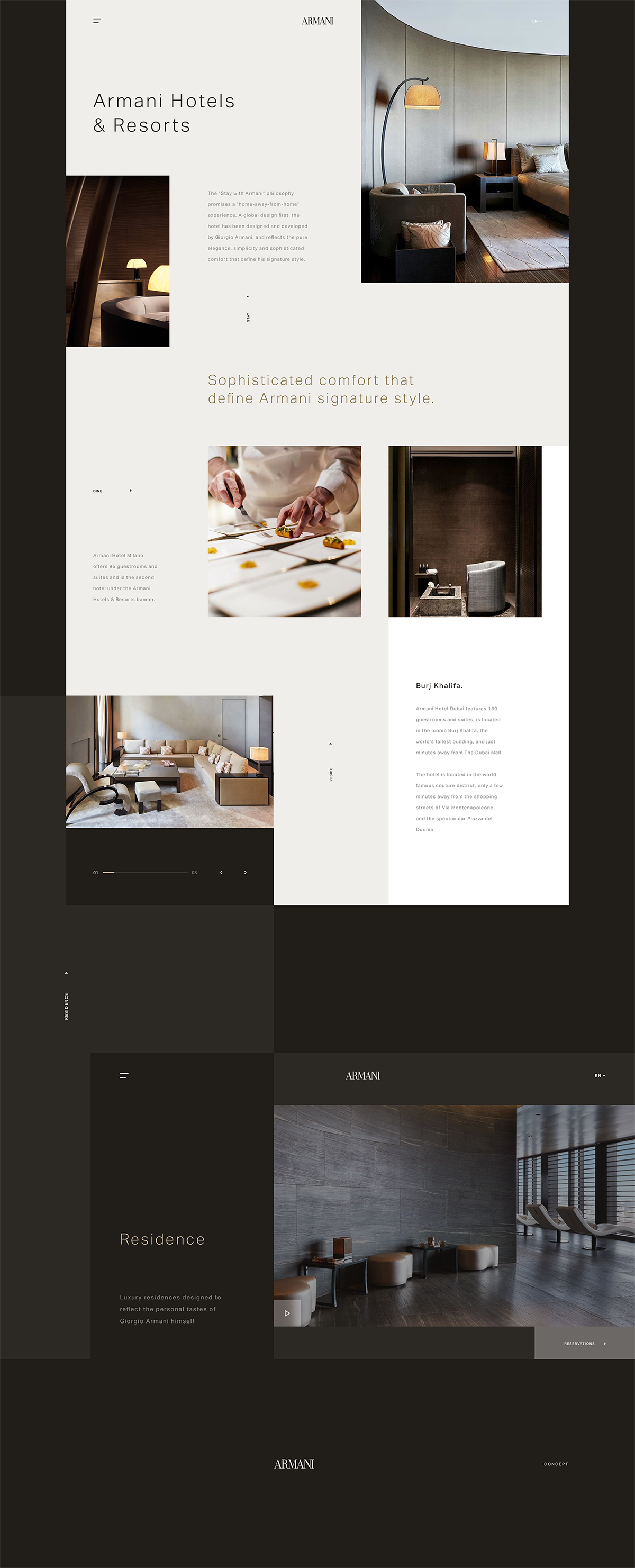 阿瑪尼酒店品牌網頁設計——國內外酒店品牌設計現狀 阿瑪尼酒店品牌網頁設計——國內外酒店品牌設計現狀,VI設計,網頁設計,酒店VI設計,酒店網頁設計,深圳VI設計,深圳網頁設計,左右格局