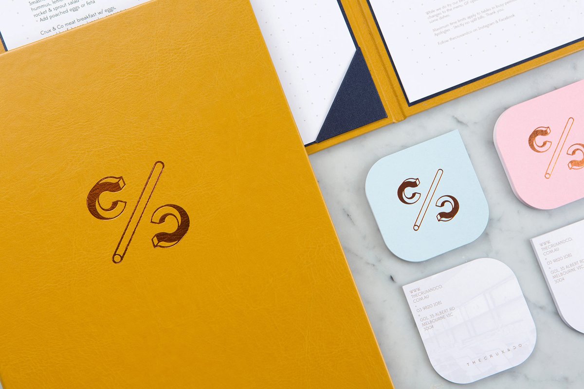Crux & Co餐飲店品牌vi設計和logo設計——字母組合的標志設計 餐飲vi設計,logo設計,品牌策劃,深圳vi設計,左右格局