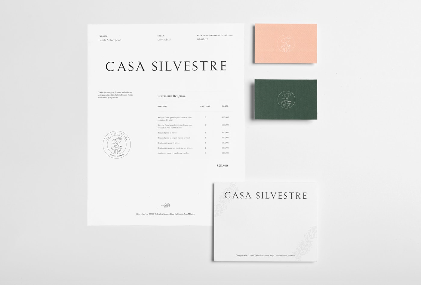 Casa Silvestre浪漫花店品牌logo設(shè)計與VI視覺設(shè)計，酒店VI設(shè)計，品牌視覺設(shè)計，企業(yè)VI設(shè)計，深圳VI設(shè)計，左右格局