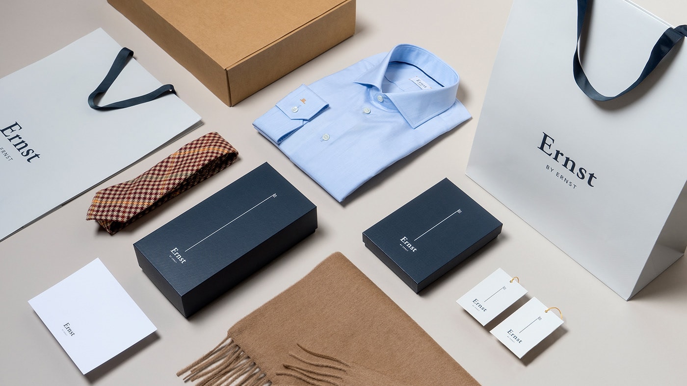Ernst挪威經典優雅男裝品牌VI設計和包裝設計 Ernst挪威經典優雅男裝品牌VI設計和包裝設計,服裝VI設計,服裝包裝設計,深圳VI設計,左右格局