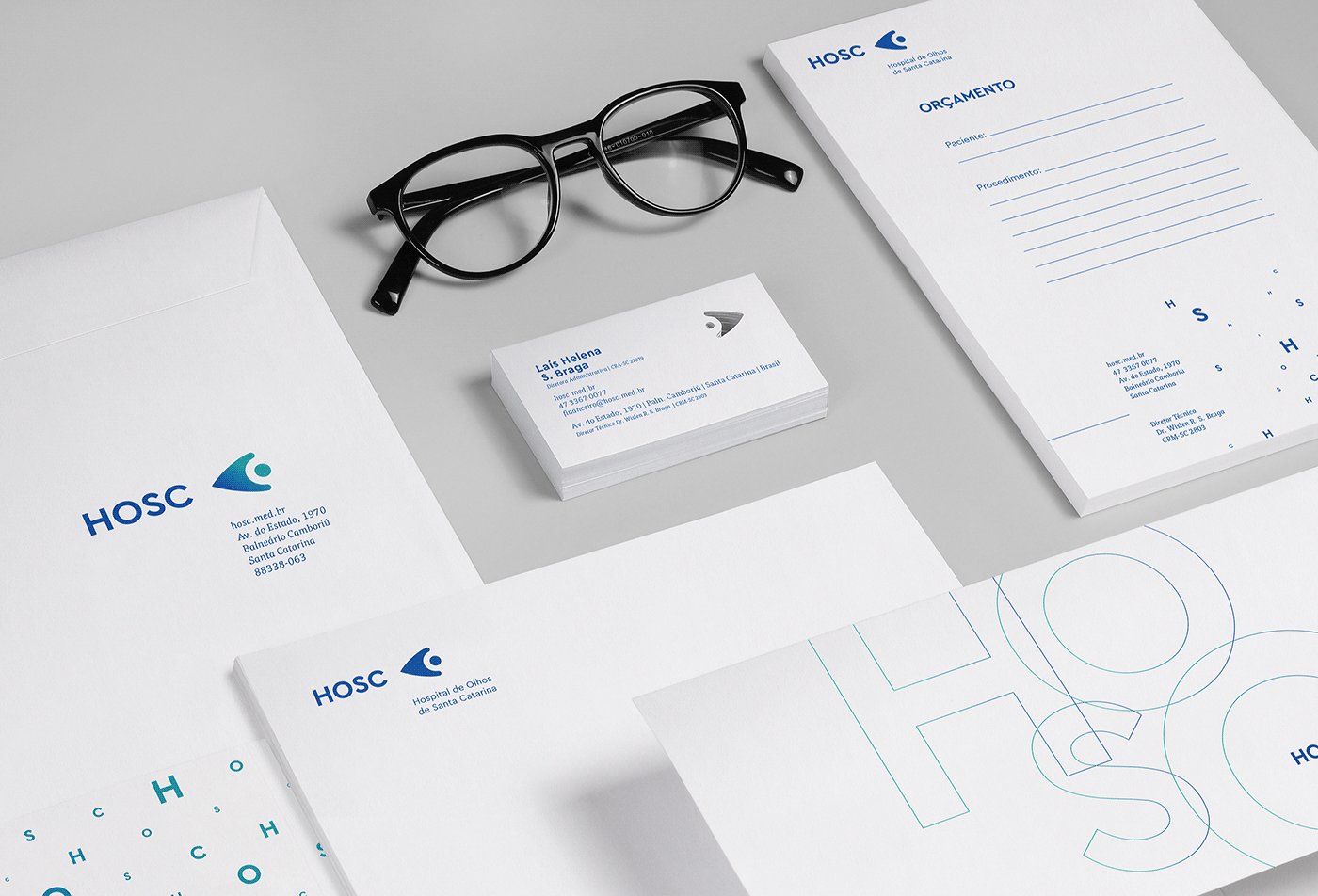 HOSC知名眼科醫(yī)院品牌VI設(shè)計(jì)和標(biāo)識(shí)設(shè)計(jì) 醫(yī)療VI設(shè)計(jì),品牌標(biāo)識(shí)設(shè)計(jì),深圳VI設(shè)計(jì),左右格局